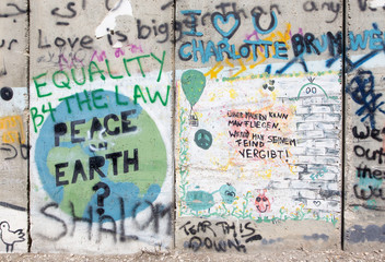 Bethlehem - The Detail of graffitti on the Separation barrier.