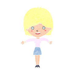 cartoon excited woman