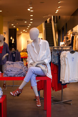 Fototapeta premium Female shirts exposed in the clothes shop