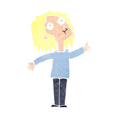 cartoon curious woman