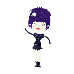 cartoon waving vampire girl