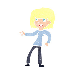 cartoon girl pointing