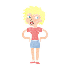 cartoon woman with hands on hips