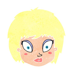 cartoon surprised female face