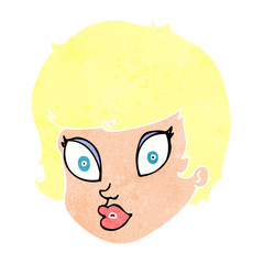 cartoon surprised female face