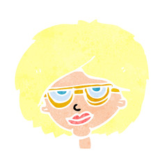 cartoon woman wearing spectacles