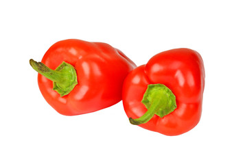 Fresh sweet red pepper, isolated on white background