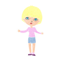 cartoon woman shrugging