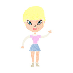 cartoon woman waving