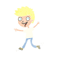 cartoon crazy excited boy