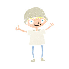 cartoon boy with positive attitude