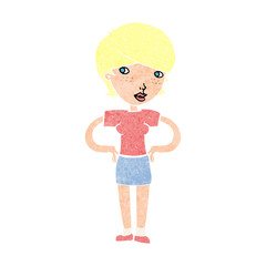 cartoon woman with hands on hips
