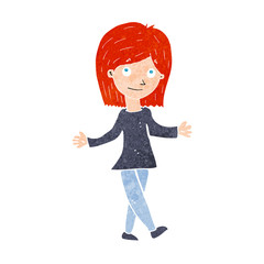 cartoon woman with no worries