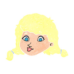 cartoon pretty female face