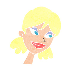 cartoon happy female face