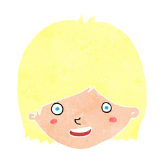 cartoon happy female face