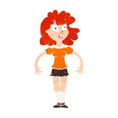 cartoon pretty girl with shocked expression