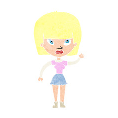 cartoonw woman waving