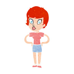 cartoon woman with hands on hips