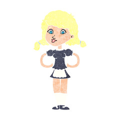 cartoon happy waitress woman