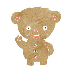 cartoon teddy bear waving