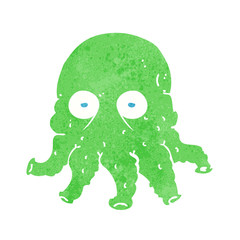 cartoon alien squid face