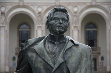 George Enescu, closeup monument front of the Romanian Opera, Bucharest 