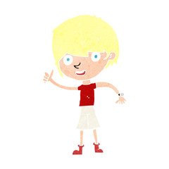 cartoon boy with positive attitude