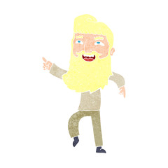 cartoon man with beard laughing and pointing