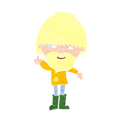 cartoon hippie man in wellington boots