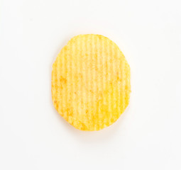 potato chips on white background