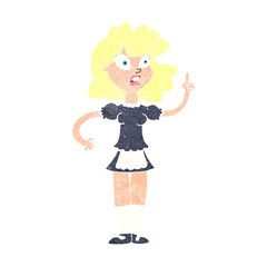 cartoon worried maid