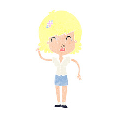 cartoon pretty woman with idea