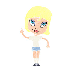 cartoon woman with idea