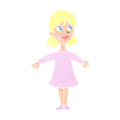 cartoon woman with open arms