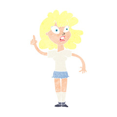 cartoon woman making point