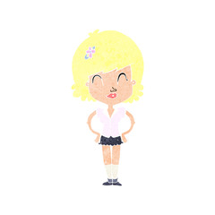 cartoon happy woman