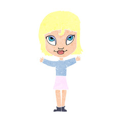 cartoon woman with open arms