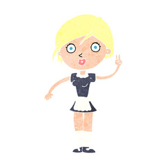 cartoon waitress making hand gesture