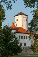 Fototapeta premium Budatínsky zamok - Schloss mit Turm - Budatin, Zilina, Slowakei