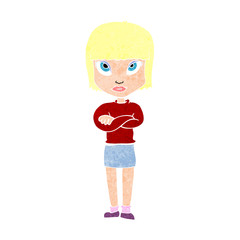 cartoon woman with crossed arms