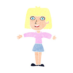 cartoon excited woman