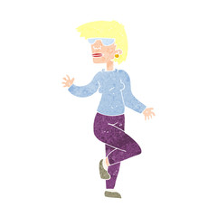 cartoon woman waving
