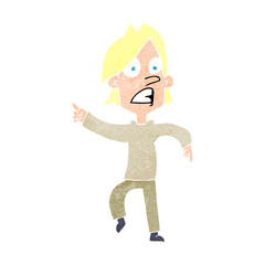 cartoon worried man pointing
