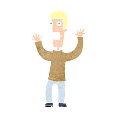 cartoon terrified man