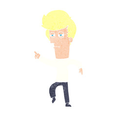 cartoon man accusing