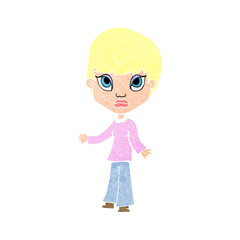 cartoon woman shrugging shoulders