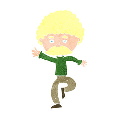 cartoon mustache man disco dancing