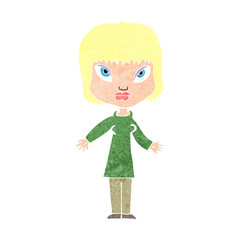 cartoon woman with open arms