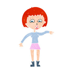 cartoon surprised woman